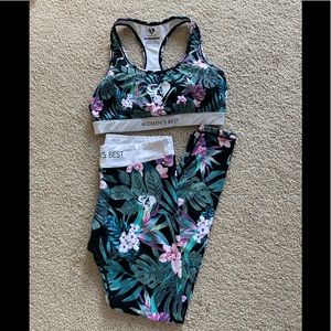 Women’s best tropical legging and sports bra